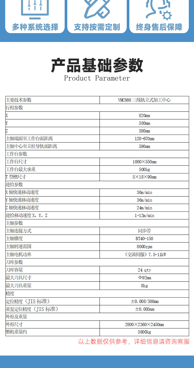 vmc860加工中心三轴线轨发那科系统cnc电脑锣